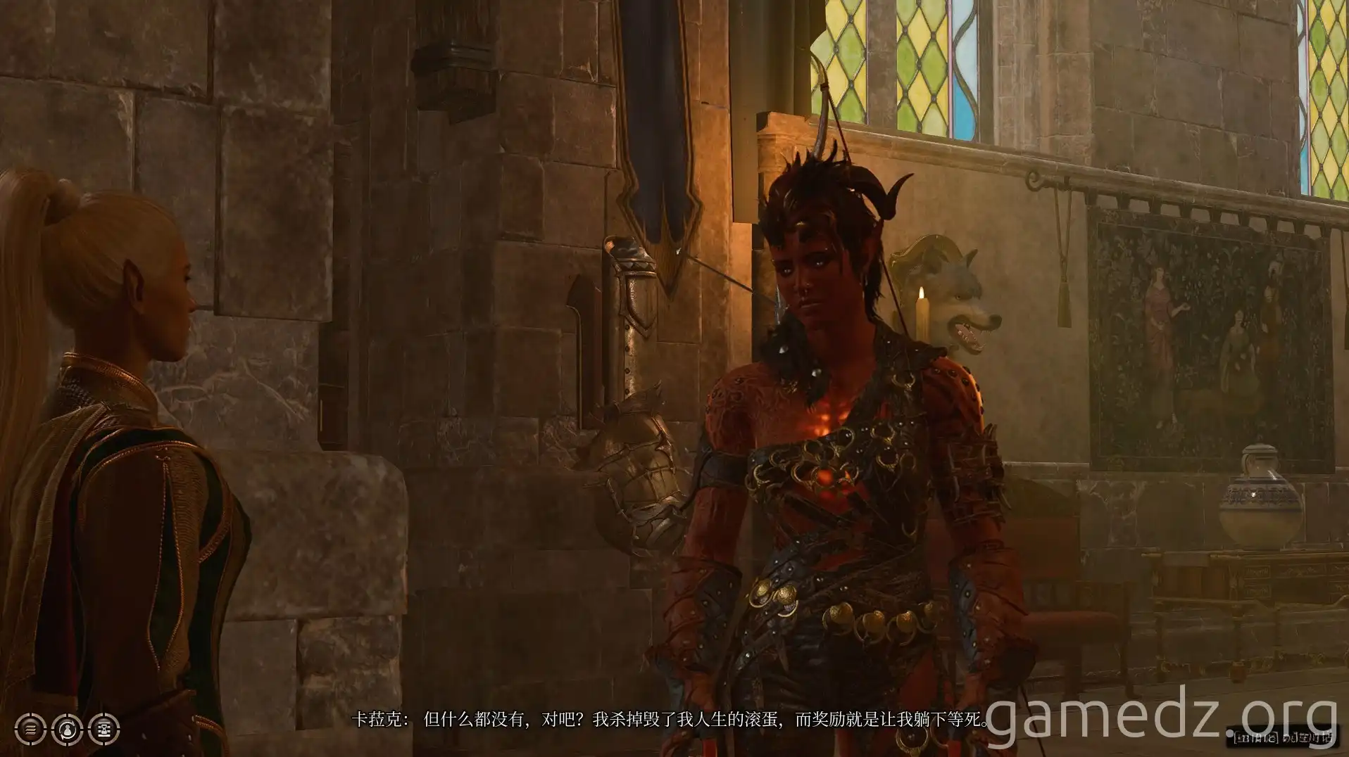 Karlach's Reaction Karlach reacting to Gortash's corpse